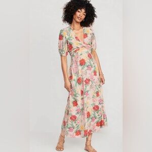 Old Navy floral wrap dress linen/rayon blend size XL